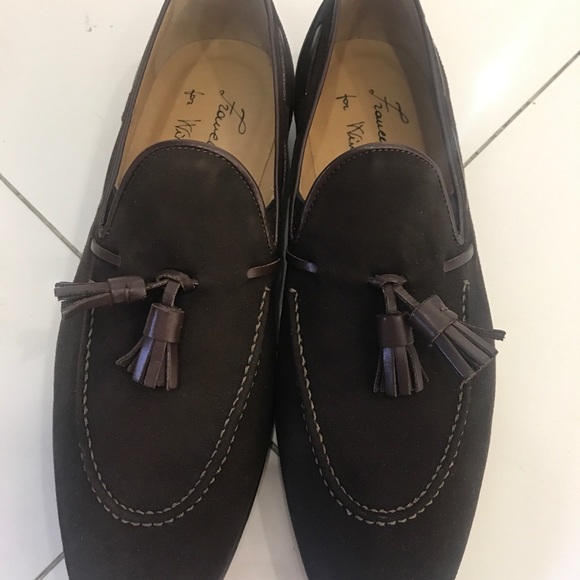COPY - Chocolate brown suede slip on with tassel main image 4